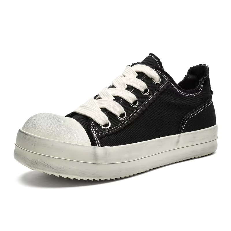 2025New hommes toile fond épais baskets mode à lacets décontracté jeunesse chaussures léger en plein
