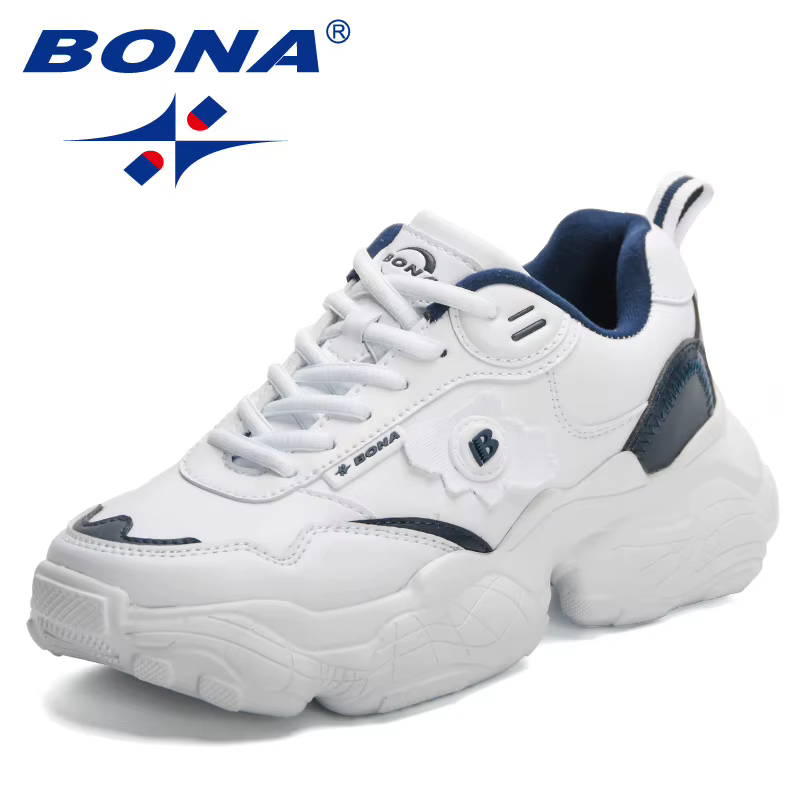 BONA-Baskets d'extérieur légères et respirantes pour femme, chaussures de marche à plateforme, anti 