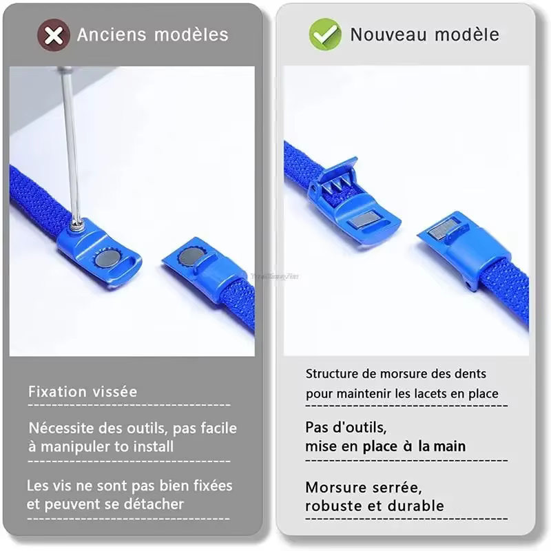 Lacets à verrouillage magnétique sans attaches, baskets pour lacets élastiques sans cravate, pour en