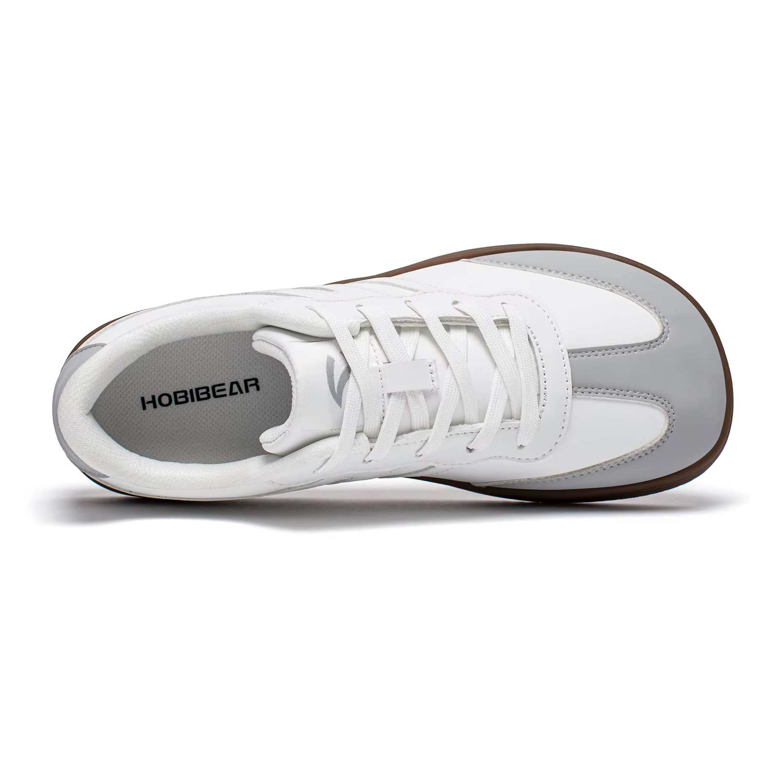 HOBIBEAR chaussures à bout large unisexe baskets en cuir artificiel décontracté à lacets chaussures