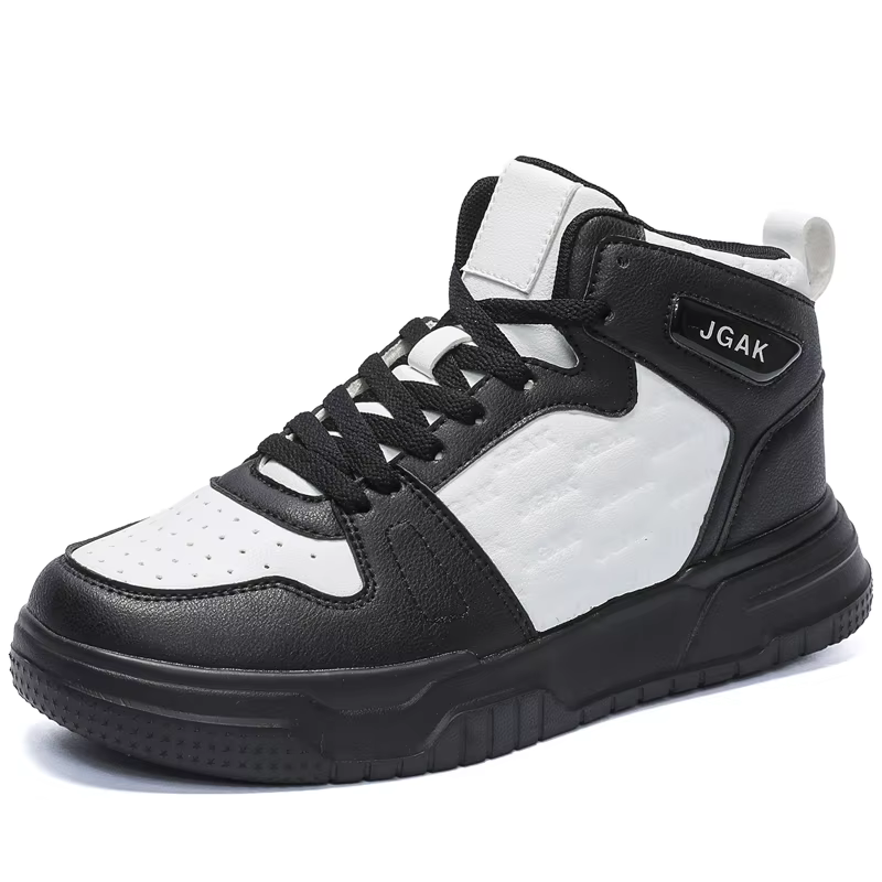 Chaussures de skateboard montantes en cuir pour hommes, baskets décontractées à la mode, grande tail