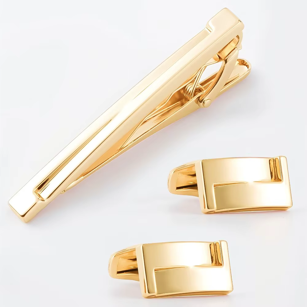 Un ensemble de boutons de manchette pour homme, surface lisse et brillante, accessoire essentiel pou