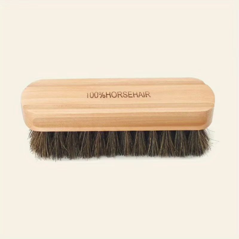 Brosse à chaussures en crin de cheval, brosse de nettoyage pour chaussures, brosse à polir le cuir, 