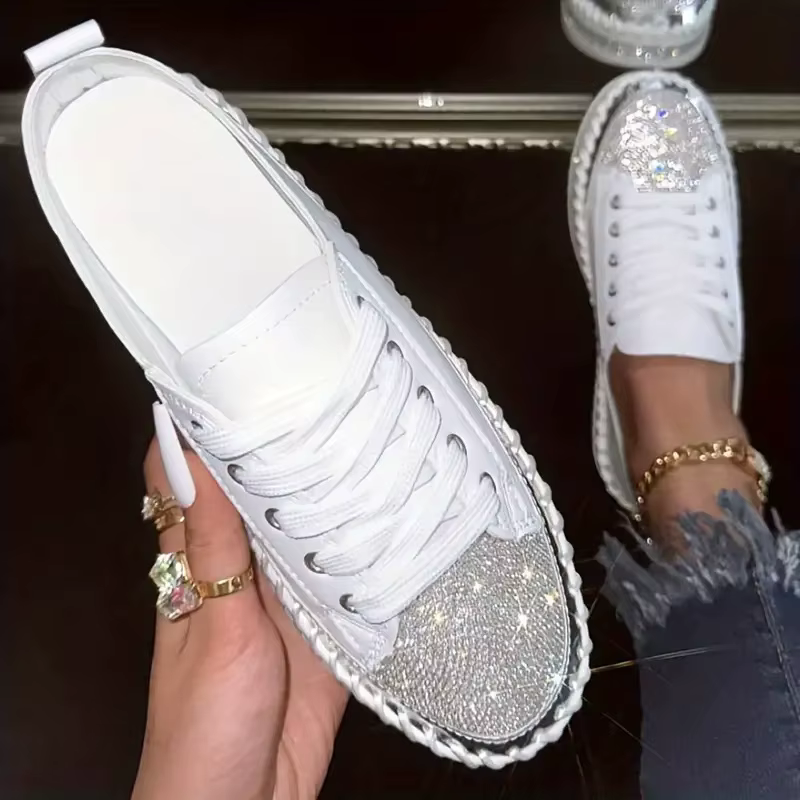 Baskets à plateforme peu profondes pour femmes, chaussures de ballerines rondes, robe décontractée, 