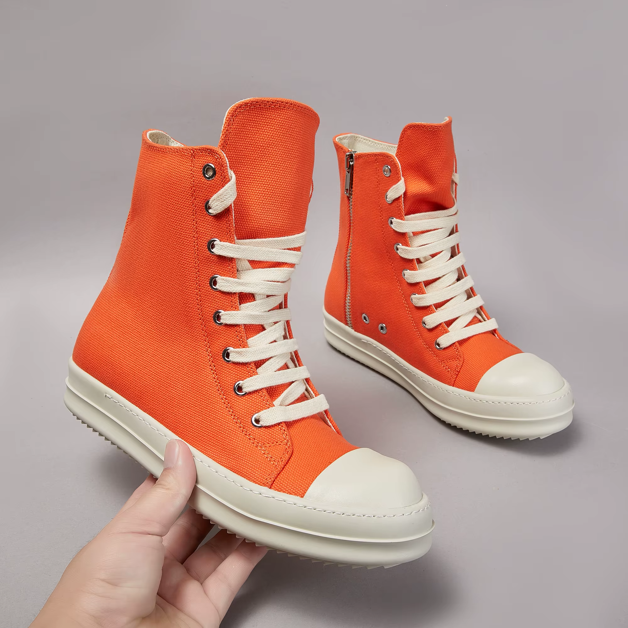 Marque décontracté hommes chaussure haut femmes Sneaker qualité Orange chaussure de créateur mode fe