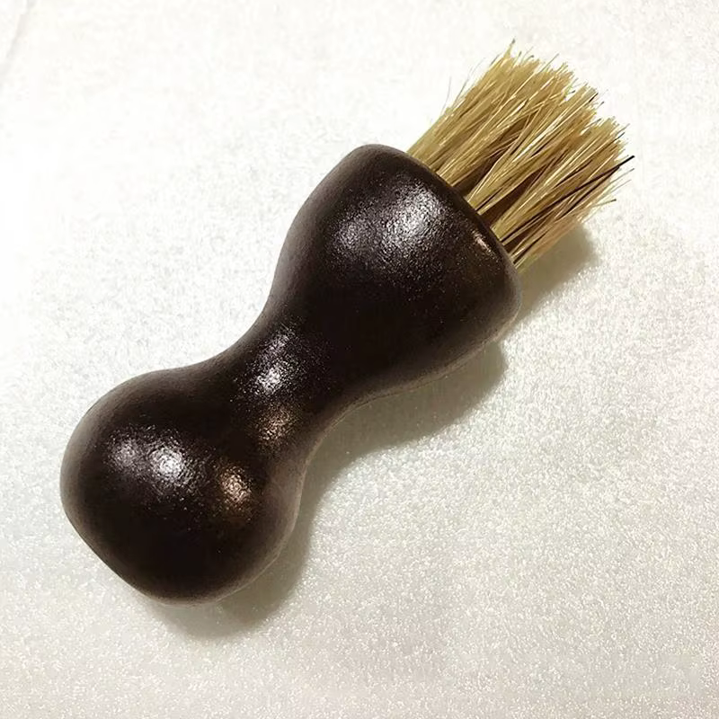 Brosse à chaussures en cuir, brosse à chaussures, manche en bois, brosse à chaussures Portable, outi
