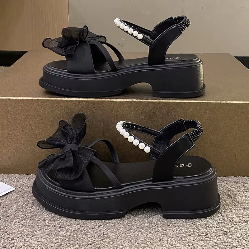 Dames chaussures en vente 2025 été nouvelle mode Bow femmes sandales polyvalent moderne quotidien sa