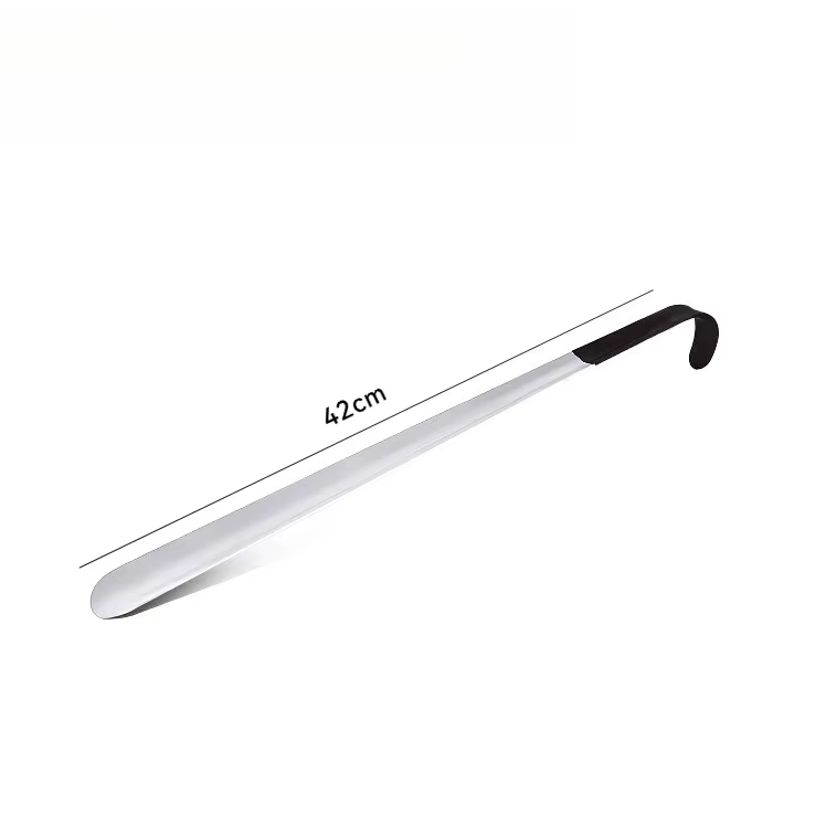 Chausse-pied Extra-long robuste (1.2/1.5/1.8mm d'épaisseur) avec poignée en cuir – pour personnes âg