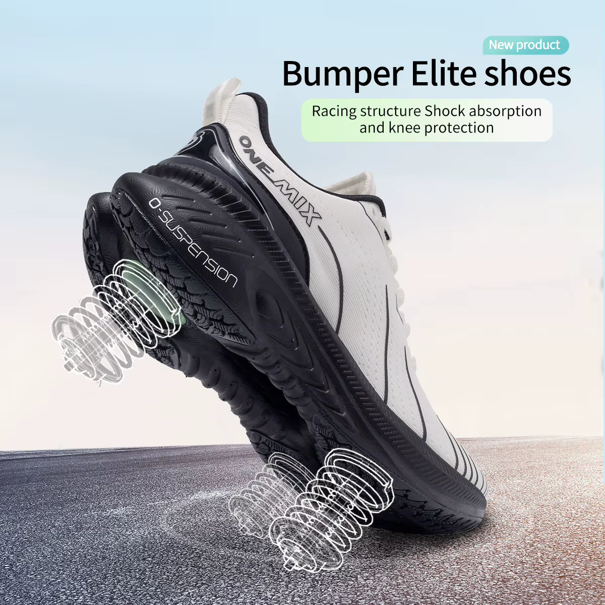 ONEMIX nouvelles chaussures de course à amorti pour hommes coureurs lourds appropriés à lacets sport