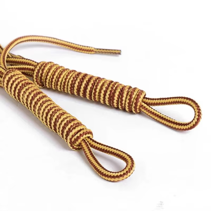 Botte d'extérieur Martin lacets de chaussures ronds randonnée marche loisirs sport lacet rayé Double