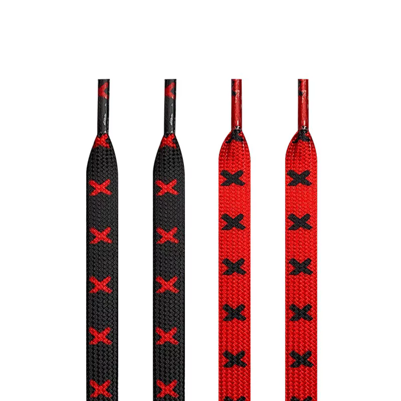 Lacets Lumineux pour Baskets, Accessoires de Chaussures, Noir et Rouge, Mode, Qualité, Plats, 120 cm