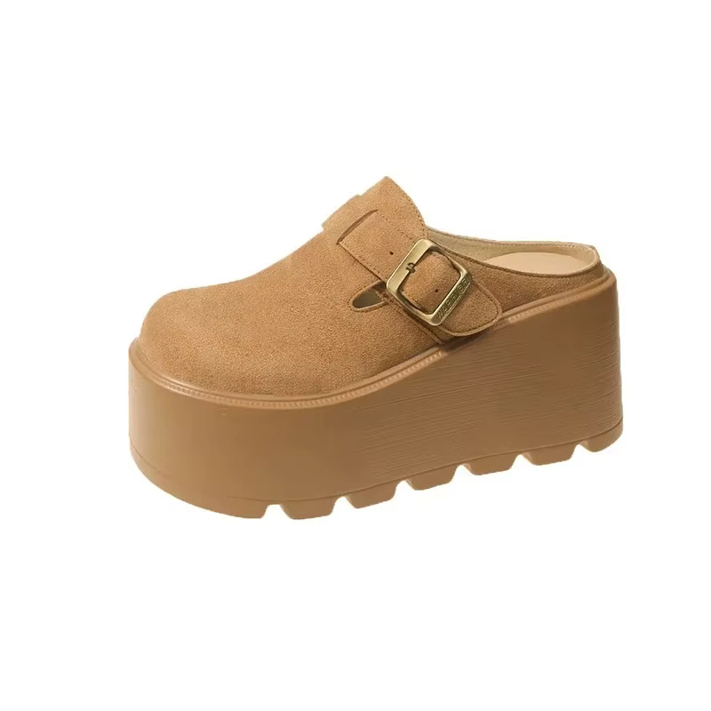 Pantoufles à plateforme haute pour femmes, chaussures scintillantes à semelles compensées de 7CM, ba