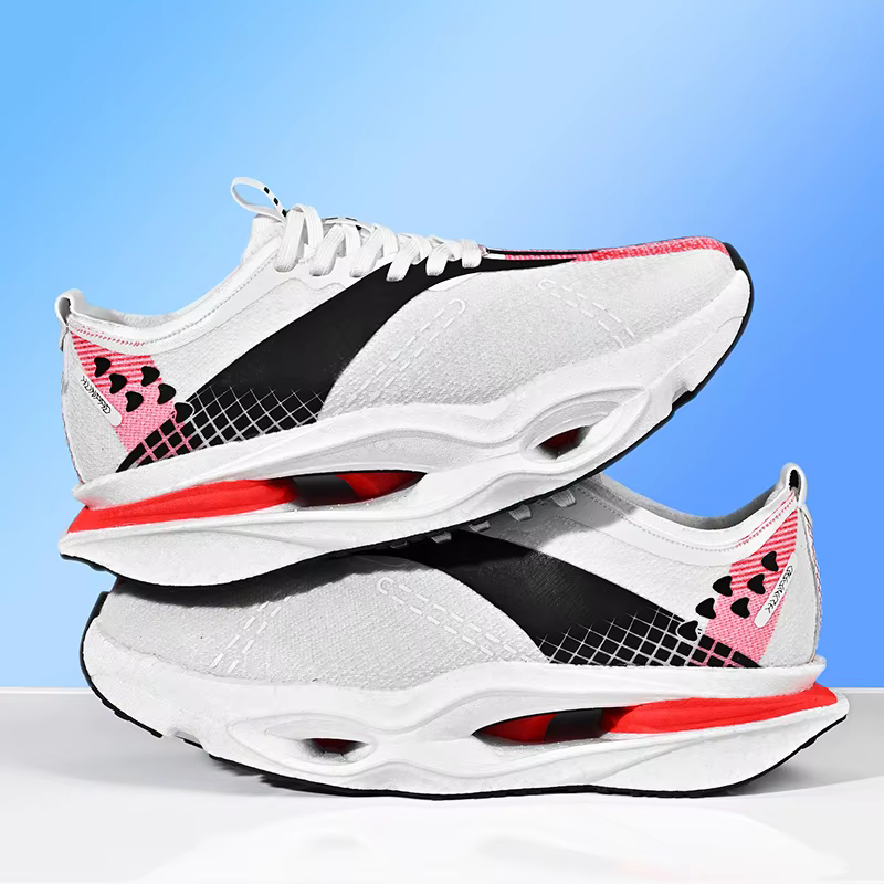 Chaussures de course pour hommes avec plaque en carbone et coussin d'air, respirantes, légères, conf