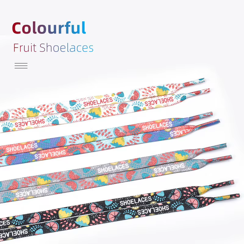 Lacets Lumineux de Fruits Plats pour Baskets, Cordons Lumineux Décontractés en Toile, Cordes de deho