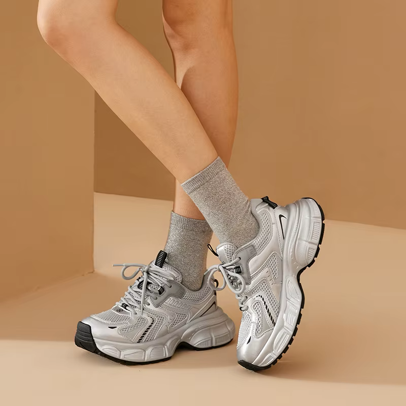 BEAUTODAY-Baskets épaisses en maille respirante pour femmes, chaussures de sport, faites à la main, 