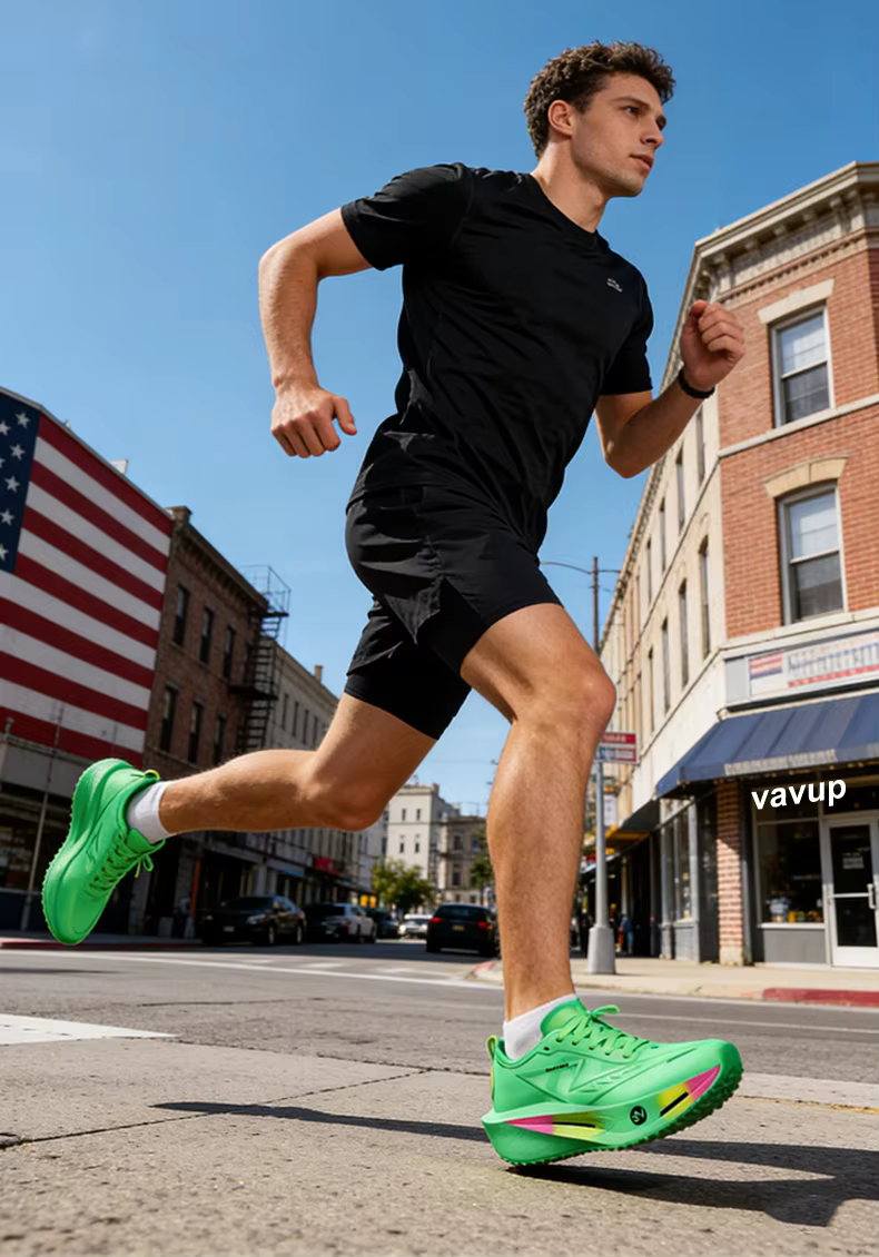 Chaussures de course pour hommes avec plaque en carbone, baskets de sport respirantes et légères, co