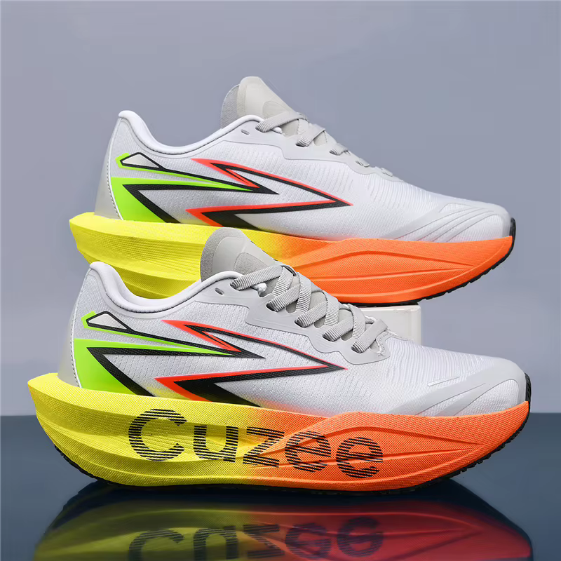 Chaussures de course athlétiques pour hommes, baskets de marathon avec plaque en carbone, respirante