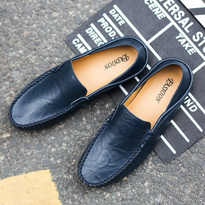 Chaussures décontractées en cuir pour hommes, mocassins de mariage, nouvelles chaussures en daim gra