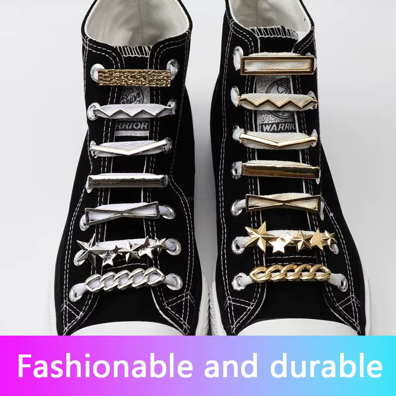 Breloques de chaussures en métal simples, mode or argent, breloques de baskets, cadeau pour fille, d