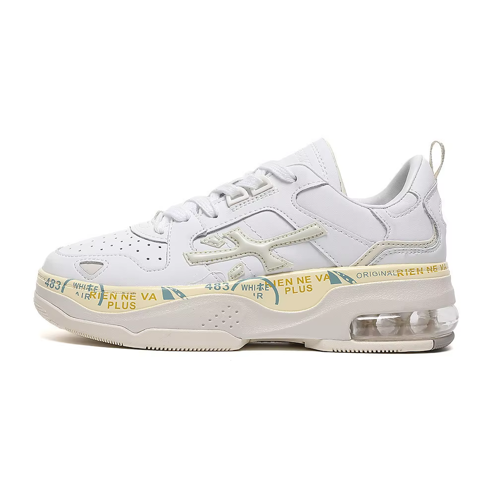 Chaussures de sport respirantes en cuir Premiata pour hommes, avec amorti d'air, semelle épaisse, dé