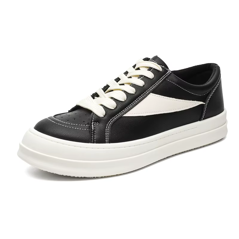 Baskets noires décontractées de style streetwear pour hommes, chaussures de skateboard tendance, bas