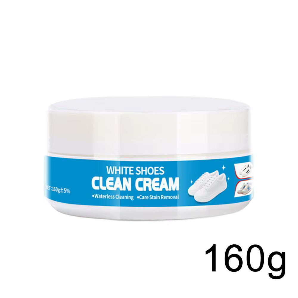 Crème nettoyante pour chaussures blanches avec éponge, détachant pour semelles en toile et en caoutc