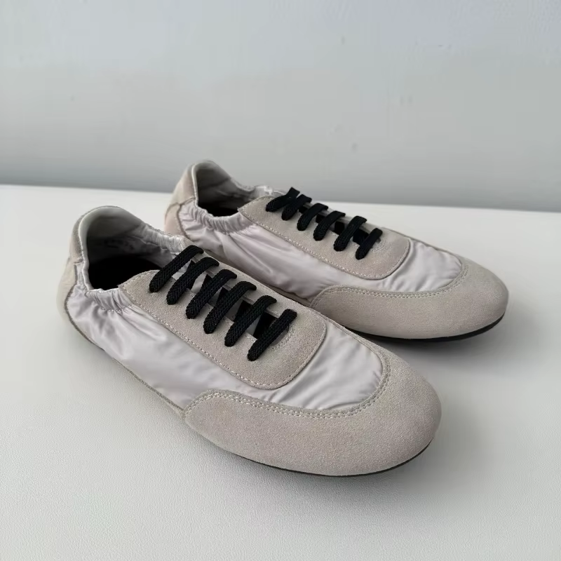 Baskets en cuir véritable pour femmes, chaussures plates élastiques à semelles fines, souples et con