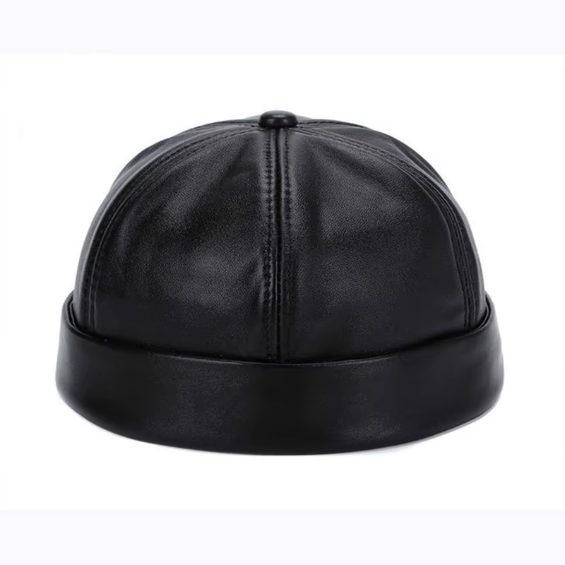 Chapeau Hiphop en cuir véritable pour homme, style décontracté, chapeau de propriétaire, style chino