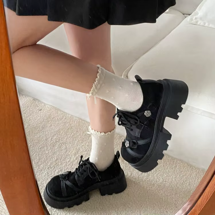 Chaussures à plateforme tendance Y2K pour femmes avec boucle rose et lanières, semelle épaisse, chau