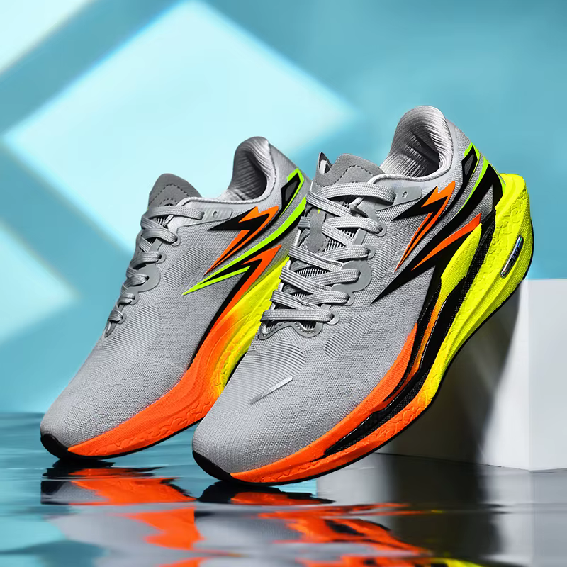 Chaussures de course pour hommes, baskets de sport décontractées avec plaque en carbone, respirantes
