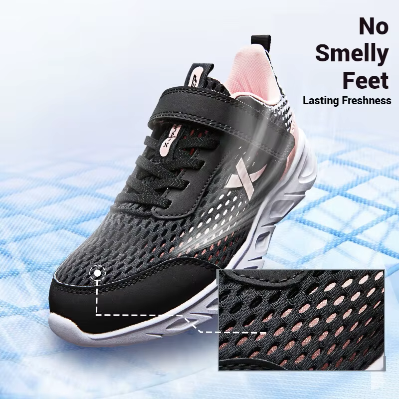 Xtep chaussures de course pour enfants moyens et plus âgés unisexe été décontracté maille respirant