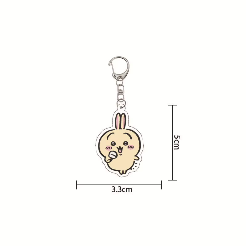 Porte-clés Kawaii Usagi Chiikawa en acrylique, pendentif de dessin animé mignon, breloque de sac, po
