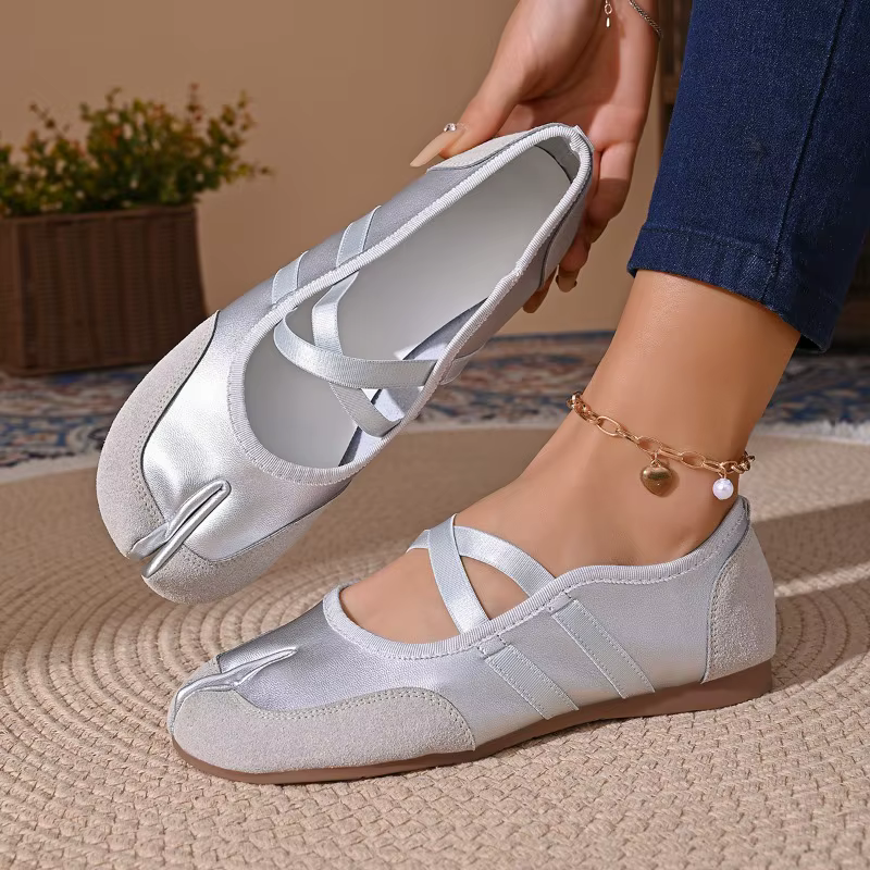 Chaussures Tabi Confortables à Talon Plat Légères et Tendance pour Femme – Baskets Décontractées Sou