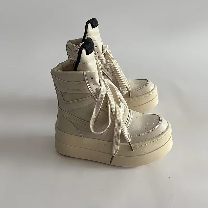 Chaussures montantes pour femmes, chaussures de sport décontractées à semelles épaisses, à la mode, 