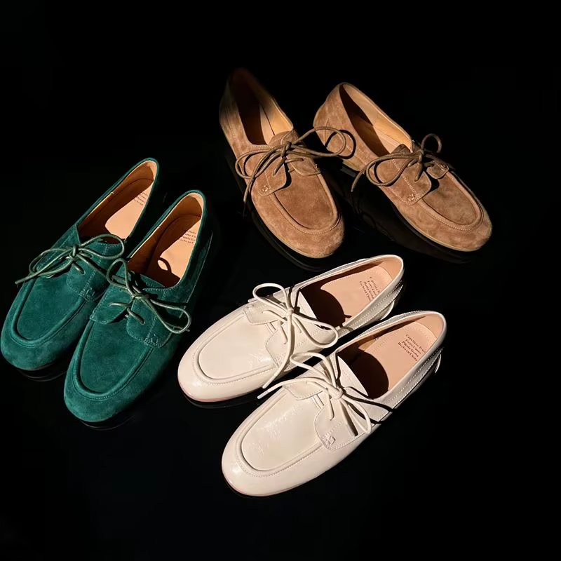 MORAZORA Ins nouveau cuir suédé de vache femmes mocassins à lacets printemps été chaussures plates p