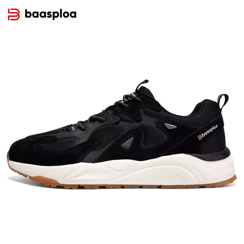 Baasploa – chaussures de marche en maille respirante pour hommes, baskets décontractées en daim, cha