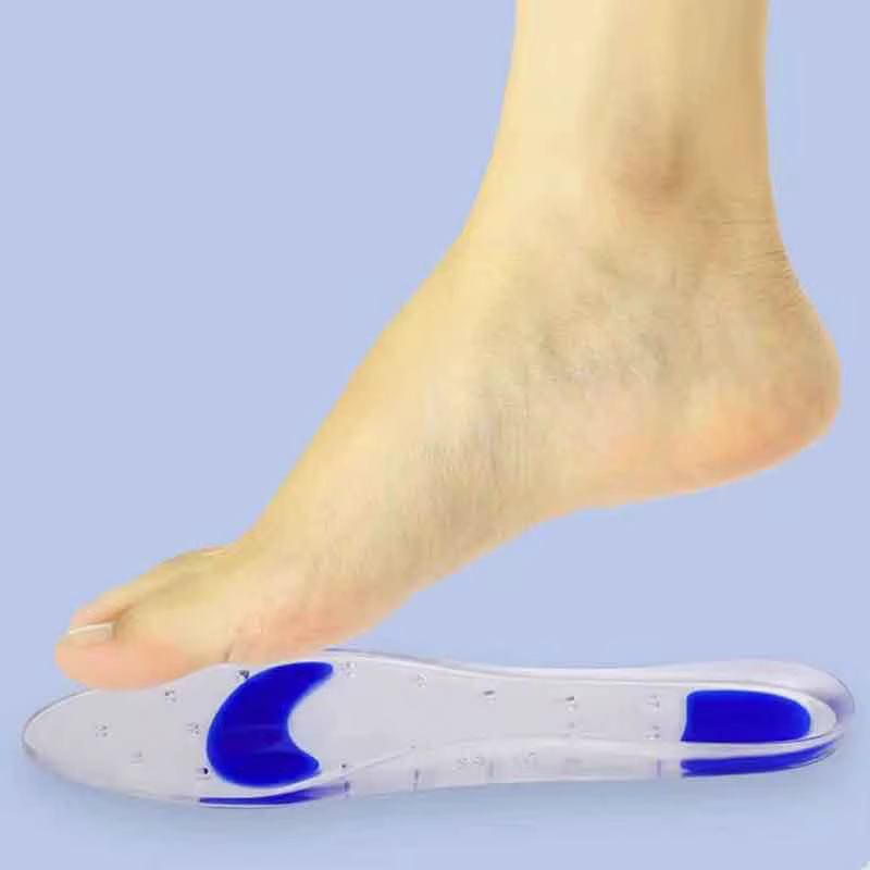 Semelle intérieure en silicone PU pour le sport, transparente, respirante, absorption des chocs, mas