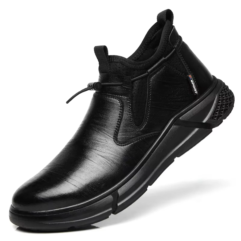 Chaussures de travail de sécurité imperméables en cuir noir pour hommes, bottes de bureau à bout en 