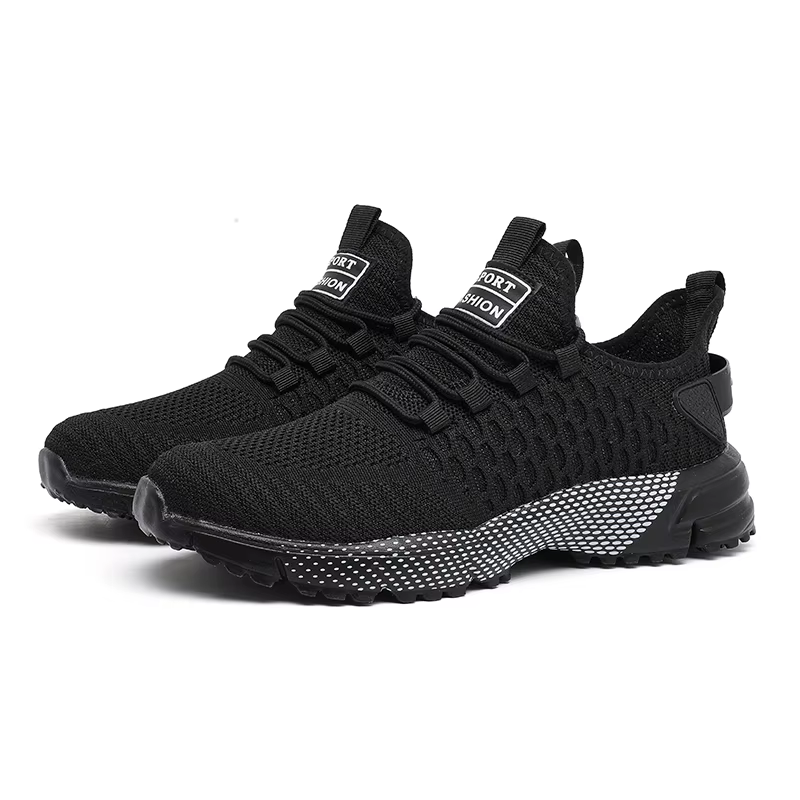 Baskets en tricot jaune tendance pour hommes, chaussures de sport confortables et décontractées en m