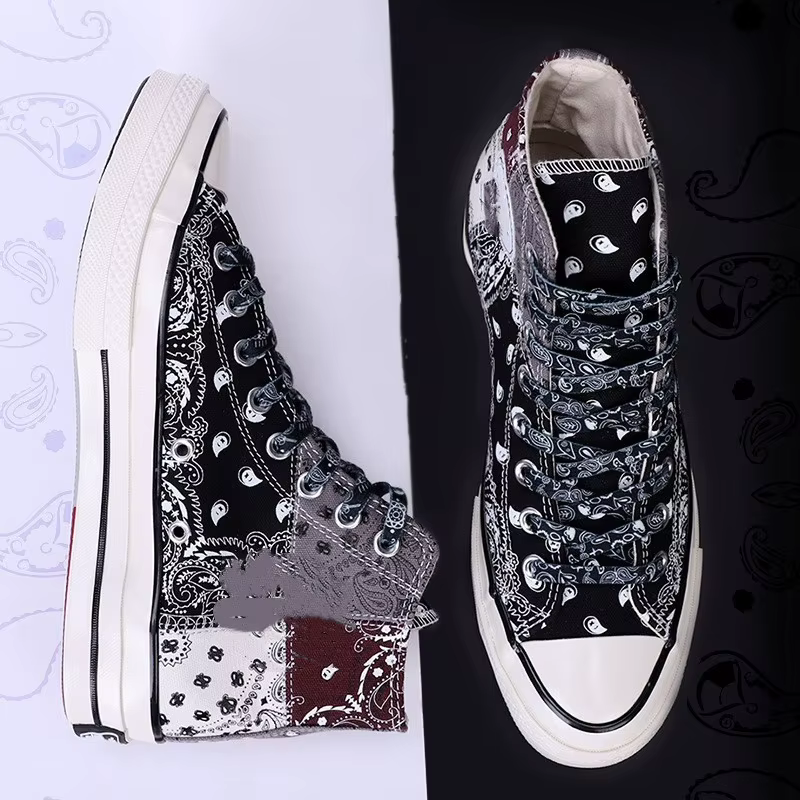 Lacets de sport fleur de cajou AF1 lacets de chaussures en toile noir et blanc couleur Ins tendance