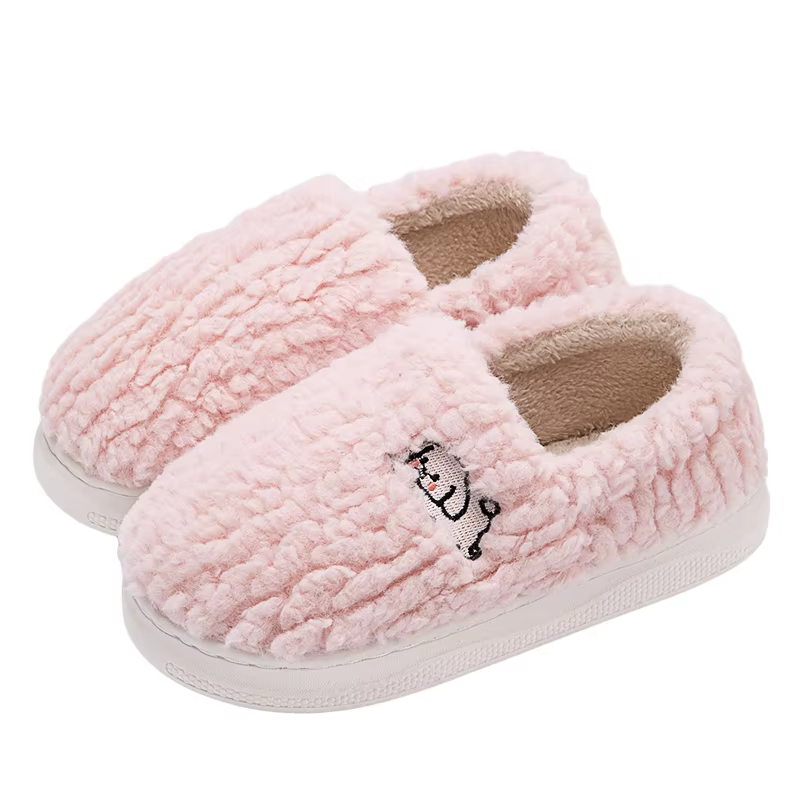 Pantoufles en coton pour femmes, adaptées à un usage domestique, chaussures de confinement antidérap
