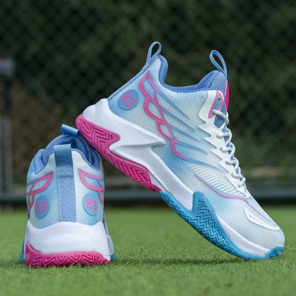 Chaussures de basketball montantes pour hommes, baskets de sport à semelle souple, décontractées et 