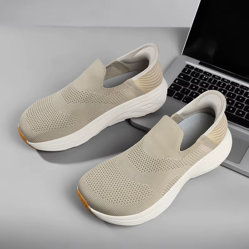 Chaussures à enfiler pour hommes, confortables, respirantes, tige en tissu, ajustement élastique, se