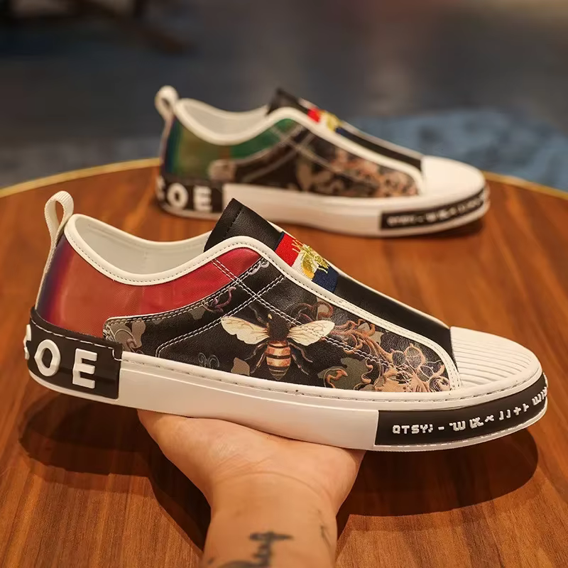 Nouvelles chaussures de printemps pour hommes, chaussures décontractées en cuir, tendance streetwear