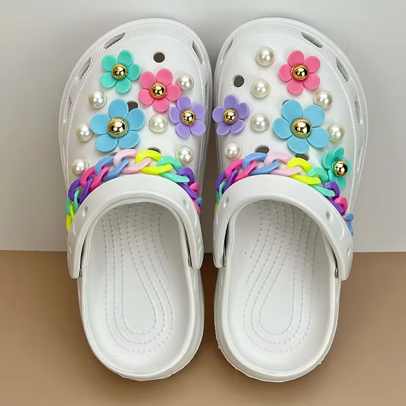 Breloques de chaussures à trous élégantes, pour fleur, sabots en perles, Jeans, dessin animé, breloq