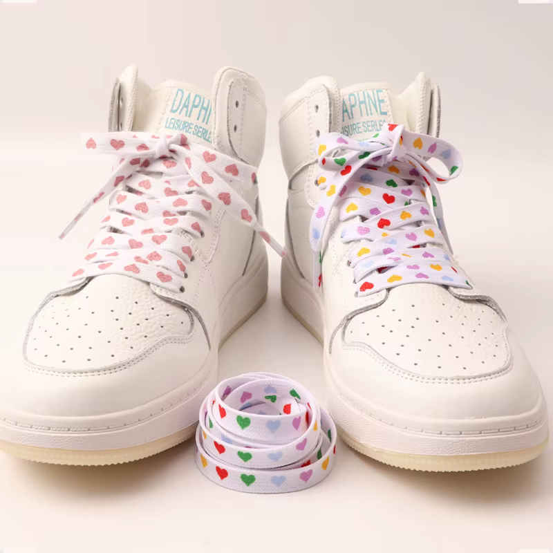 1 paire de lacets en toile à motif cœur High One Conver pour chaussures, baskets plates, tennis, spo