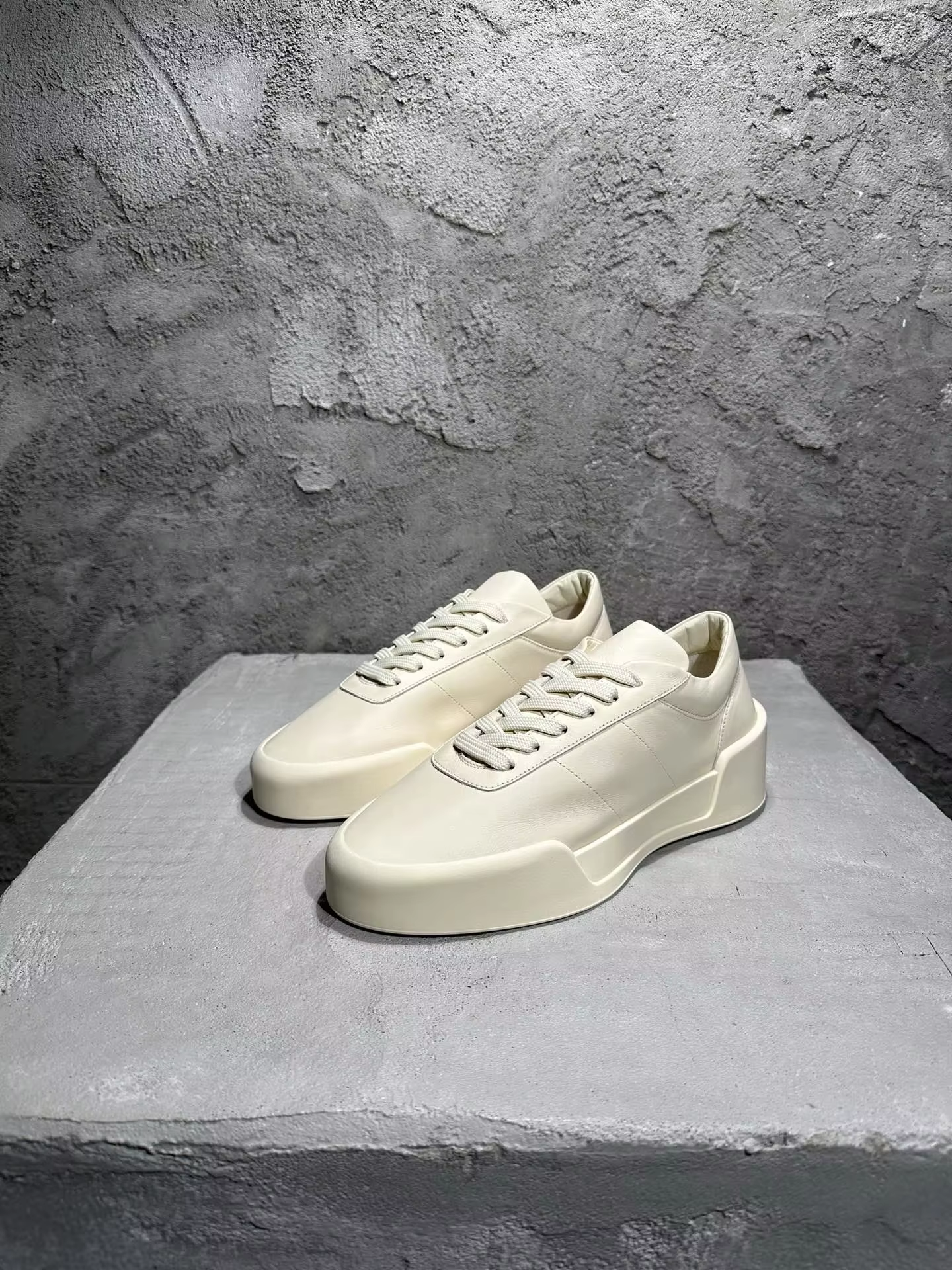 Chaussures pour hommes, baskets à plateforme haute, à lacets, en cuir véritable, bottes de luxe blan