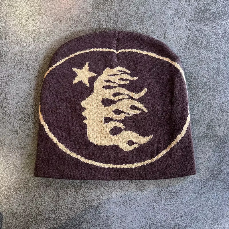 Bonnet tricoté à motif de visage, 1 pièce, casquette de crâne décontractée, chapeau de sport chaud p