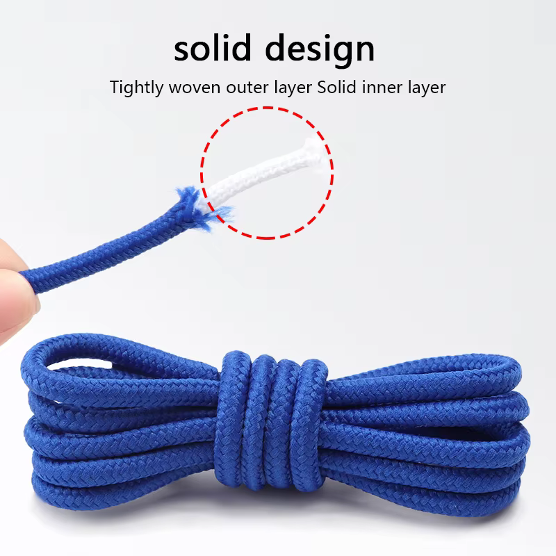 Lacets ronds classiques en Polyester Durable pour baskets, lacets de bottes solides pour chaussures