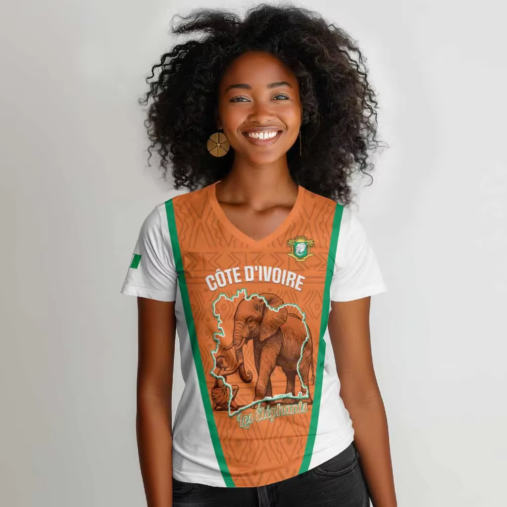 T-shirt décontracté imprimé Côte d'Ivoire pour femme, T-shirt à manches courtes, T-shirt de sport, T